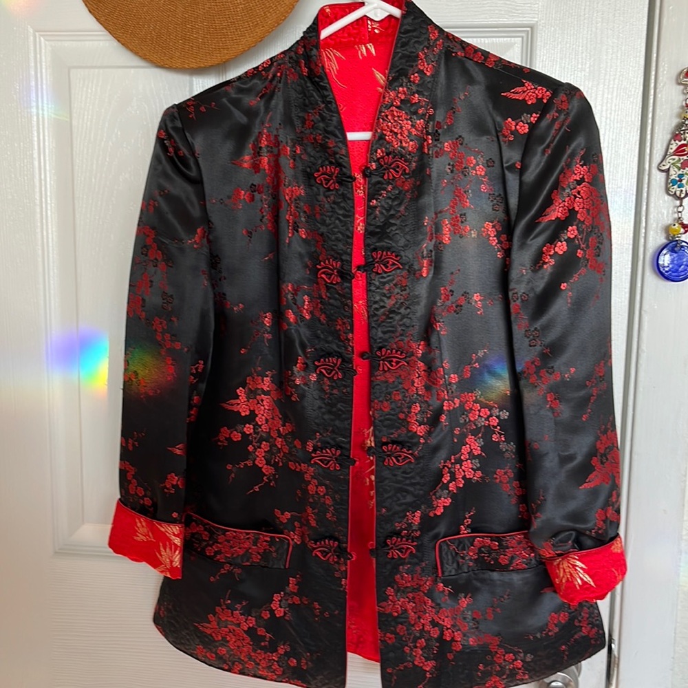 Chinese silk jacket reversible